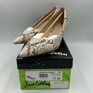 Sam Edelman Dori Python Kitten Heel Pumps 7.5 M NIB Pointed Luxe Chic Snakecore